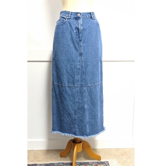 denim boho skirt
